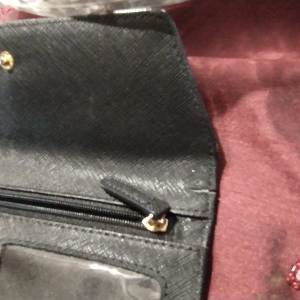 Calvin Klein clutch purse trifold Black Gold - Picture 5 of 5